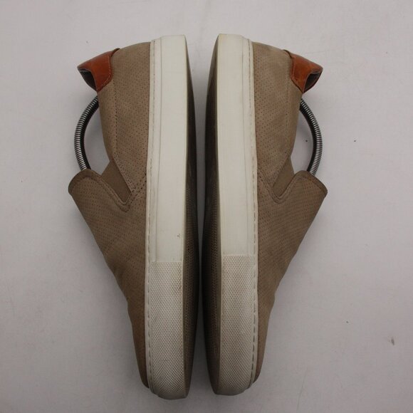 Good Man Brand Legend Slip On Men\'s 11 Beige Perforated Leather Casual Sneakers
